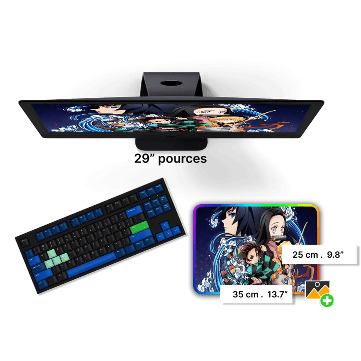 Tapis de Souris Personnalisable RGB<br> 35x25 cm - CrazyWorth