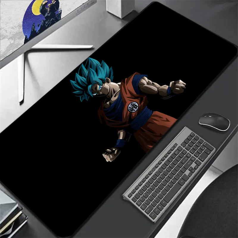 Tapis de souris Goku blue saiyan fond noir - CrazyWorth