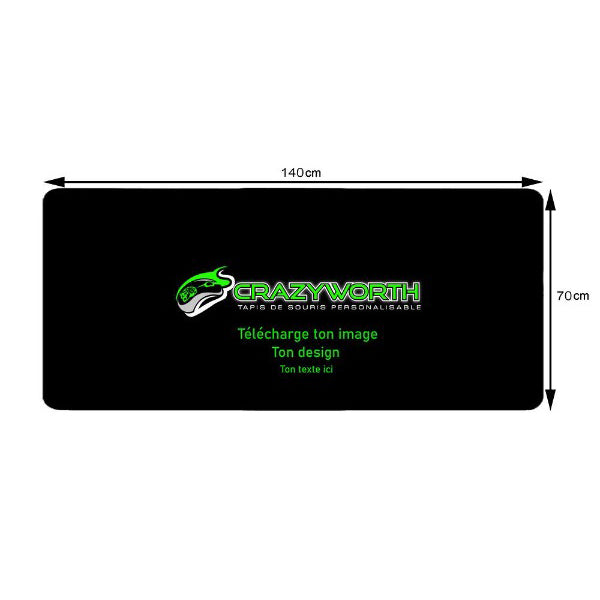 Tapis de Souris Personnalisé<br> 140x70 cm - CrazyWorth