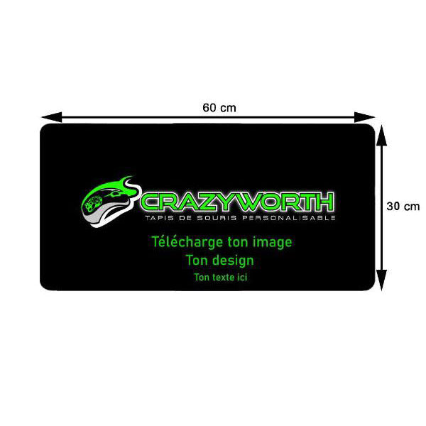 Tapis de Souris Personnalisé<br> 60x30 cm - CrazyWorth