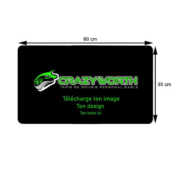 Tapis de Souris Personnalisé<br> 60x35 cm - CrazyWorth