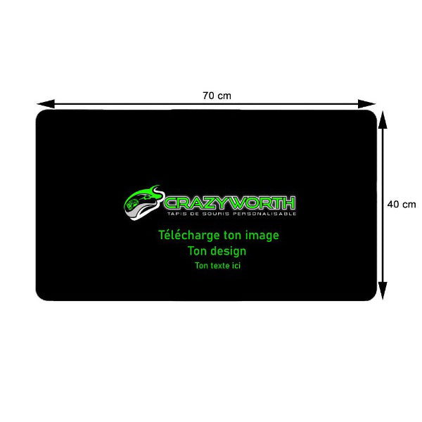 Tapis de Souris Personnalisé<br> 70x40 cm - CrazyWorth