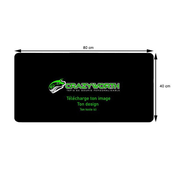 Tapis de Souris Personnalisé<br> 80x40 cm - CrazyWorth