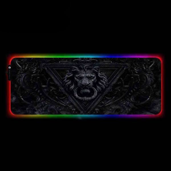 Tapis de Souris<br> RGB XXL Lion Noir - CrazyWorth